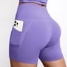 Womens High Waisted Biker Shorts with Side Pockets for Yoga and Running