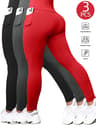 Womens High Waist Yoga Leggings With Pockets And Tummy Control 21