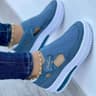 Womens Breathable Platform Sneakers with Hook and Loop Closure