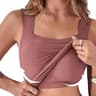 Womens U Neck Tank Top With Built In Wireless Bra and Layered Design