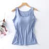 Womens Slim Fit Tank Top With Built In Padded Bra and Soft Stretch Fabric
