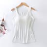 Womens Slim Fit Tank Top With Built In Padded Bra and Soft Stretch Fabric