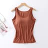 Womens Slim Fit Tank Top With Built In Padded Bra and Soft Stretch Fabric