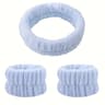 Velvet Facial High Elastic Makeup Hairband  Face Wash Wristband Set  Soft Skin Care  Spa Essentials 9