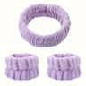 Velvet Facial High Elastic Makeup Hairband  Face Wash Wristband Set  Soft Skin Care  Spa Essentials 10