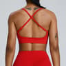 Seamless Cross Back High Support Women Sports Bra Top With Push Up Chest Pads 2