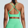 Seamless Cross Back High Support Women Sports Bra Top With Push Up Chest Pads 3