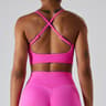 Seamless Cross Back High Support Women Sports Bra Top With Push Up Chest Pads 6