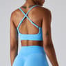 Seamless Cross Back High Support Women Sports Bra Top With Push Up Chest Pads 7