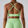 Seamless Cross Back High Support Women Sports Bra Top With Push Up Chest Pads 8