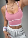 Color Block Wireless Sports Bra For Running Yoga Workouts 8