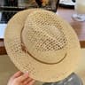 Breathable Wide Brim Straw Hat with Vintage Buckle