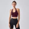 Backless Sports Bra Halter Neck Padded Workout Crop Top