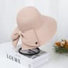 Women Ribbon Bow Straw Beach Sun Hat 7