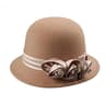 Elegant Rose Pearl Wool Church Hat For Women 3