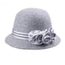Elegant Rose Pearl Wool Church Hat For Women 5