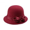 Elegant Rose Pearl Wool Church Hat For Women 6