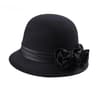 Elegant Rose Pearl Wool Church Hat For Women 7