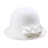 Elegant Rose Pearl Wool Church Hat For Women 8