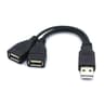 Splitter Y Cable Male to Female Power Adapter Extension Cord for PC Car Charging Data Transmission