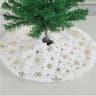 Christmas Tree Skirt White Faux Fur Sequin Carpet Mat Round Xmas Tree Skirt For Holiday Party Decor 5