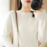 Autumn And Winter Cashmere Sweater Women Crew Neck Pullover Casual Knitted Top Short Undercoat Fash 5