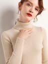 Women Fall Turtle Neck Sweater Knitted Soft Pullovers Cashmere Jumpers Basic Soft Sweaters Female B 1