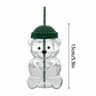 Transparent Bear Shaped Coffee Mug Cute Cartoon Bear Mug Glass Cup With Straw Creative Milk Coffee  4