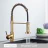 Silver Gray Kitchen Sink Faucet One Handle Spring Hot And Cold Water Tap Deck Mounted Matte Black K