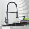 Silver Gray Kitchen Sink Faucet One Handle Spring Hot And Cold Water Tap Deck Mounted Matte Black K