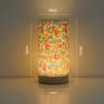 Vintage Fabric Desk Night Lamp Flaxen Desk Lamp For Bedroom Fragmented Flowers Lighting Bedside Dec 4
