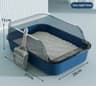 Semi Enclosed Cat Litter Box Splashproof Kitty Toilet With Cleaning Basin 8
