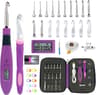 24pcs Lighted Crochet Hook Set With Counter Ergonomic Knitting Needles Kit For Beginners 8