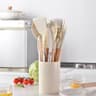 12Pcs Silicone Utensils Set Non Stick Cookware Spatula Shovel Egg Beaters Wooden Handle Kitchenware