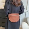 Fashion Suede Women Waist Bag Retro Half Moon Chest Bag With Wide Strap 9