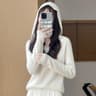 Merino Wool Hooded Pullover Sweater For Women 18
