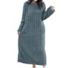 Womens Winter Long Flannel Nightgown With Pockets 10