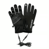 hands protected with windproof heated gloves