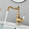 Retro Brass Antique Bronze Kitchen Faucet  Deck Mounted Single Handle Mixer 7