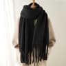 Luxury Winter CashmereFeel Scarf  Extra Long Solid Pashmina Wrap  Thick Tassel Shawl 6