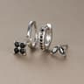 3Piece Green Crystal Stainless Steel Hoop Set 9