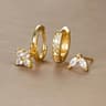 3Piece Green Crystal Stainless Steel Hoop Set 12