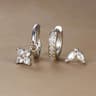 3Piece Green Crystal Stainless Steel Hoop Set 13