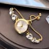Triple Heart DiamondEncrusted Bracelet Watch  Elegant Light Luxury Quartz Timepiece With Round Allo 9