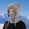 Integrated Velvet Knitted Balaclava  Thermal Ear Protection And Hooded Mask 7