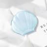 Iridescent ShellShaped Compact Mirror  DualSided 2X Magnifying Travel Tool 12