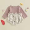 Newborn Baby Girl Floral Patchwork Autumn Romper 3