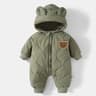 Padded Fleece Cartoon Hooded Baby Romper 7