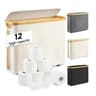 Foldable Toilet Paper Storage Basket  Large Capacity Bathroom Organizer With Lid 6