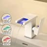 AllCopper LED Waterfall Faucet  Luminous Basin Mixer For Modern Bathrooms 10